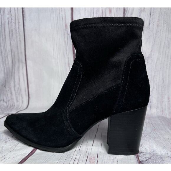 Blondo Women’s Sadie Ankle Boots Waterproof Chunky Heel Suede Leather Black 8.5 - Picture 1 of 13